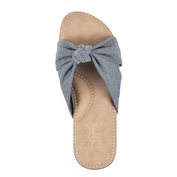 Flat Women's Fateful Flip-Flop Sandals Tan /Gray - Picture 2 of 7